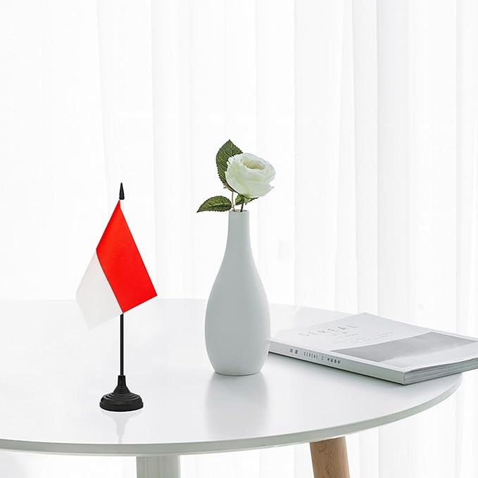 12 Pack Indonesia Desk Flag Set, Indonesian Table Office Flag, Small Miniature - Image 5