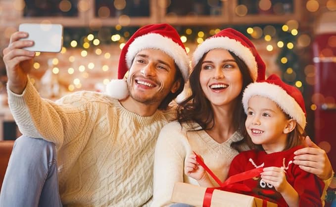Santa Hat for Adults Christmas Hat Red Velvet Double-Layer Thickening Unisex - Image 7