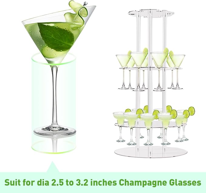 Champagne Tower, Circle Acrylic Champagne Display Rack Stand - Image 3