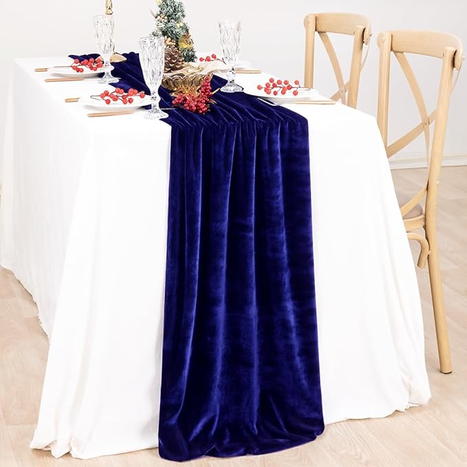 MLMC 2 Pack Royal Blue Velvet Table Runner 10ft Glossy Luxury Velvet Cotton - Image 6