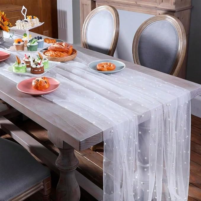 EHLDekol Pearl Table Cloth Elegant Polyester Table Runner - Image 3