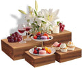 4 Pcs Buffet Risers, Wood Food Riser Dessert Display Stand by Unknown