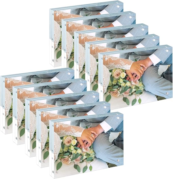 Mini Acrylic Picture Frame 2.5x3.5 Clear Double Sided Magnetic Photo Frames by IEEDFJKK