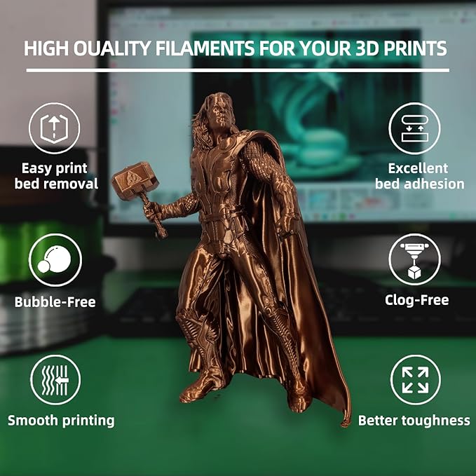 PLA Filament, Silk PLA, 3D Printer Filament, PLA Filament 1.75mm Dimensional - Image 2