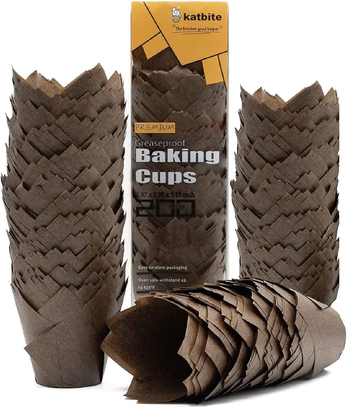 Katbite Tulip Cupcake Liners 200PCS, Muffin Baking Cupcake Liners Holders by katbite
