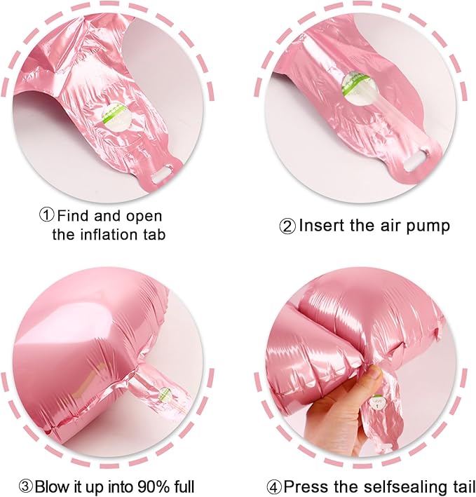 40 Inch Big Pearlescent Pink Number 2 Balloon Birthday Decoration, Number 2 - Image 3