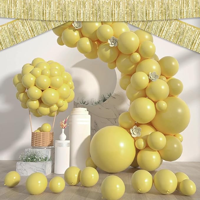 6 Pack 10 Feet Light Gold Foil Fringe Garland Metallic Tinsel Streamers Banner - Image 3