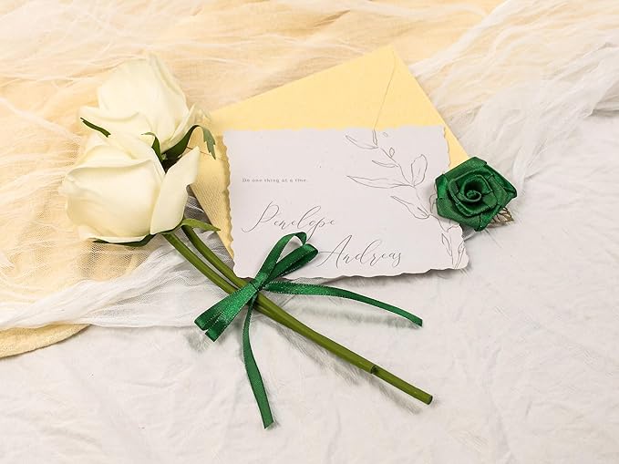 Green Satin Ribbon 1/4 inch X Continuous 25 Yards, Single Face Polyester Ribbon - Image 6