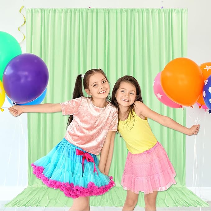 10ft x 10ft Light Green Backdrop Curtains - Image 6