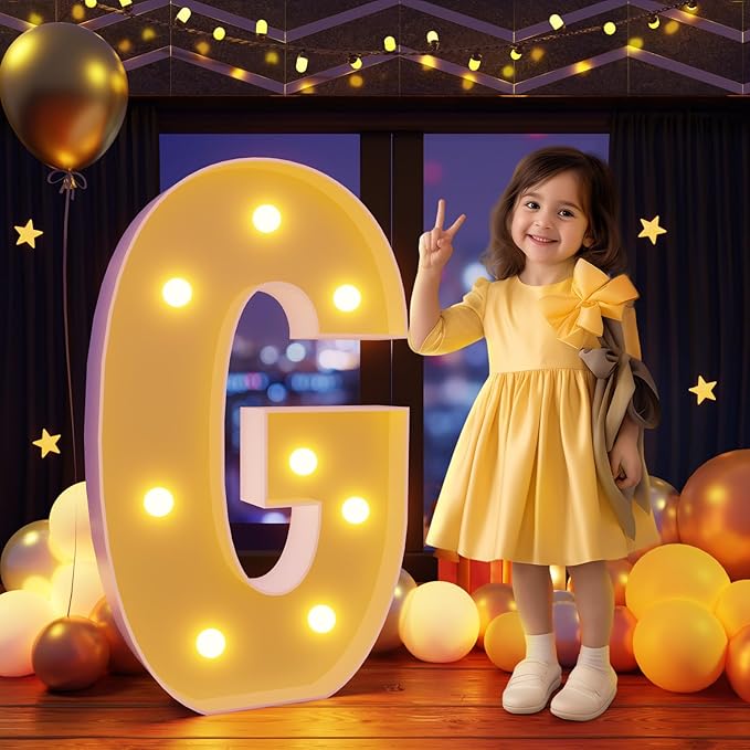Marquee Letters 3 Feet Tall Large Light Up Letters G Happy Birthday Decorations by Letsmakeitimpressive