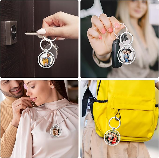 Custom Keychain with Picture, Personalized Photo Keychain with LOGO Text - Image 4