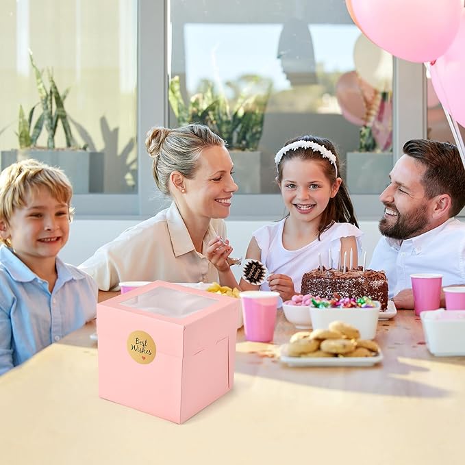 12Pcs 6x6x6 Inches Small Cake Boxes, Mini Cake Containers - Image 5