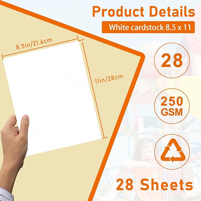 28 Sheets White Cardstock 8.5 x 11 Certificate Paper, 92lb Heavyweight Printer - Image 2