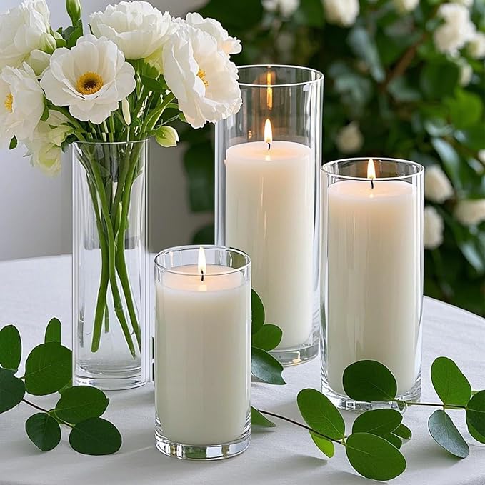 24 PCS White Pillar Candles - Image 4
