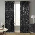 18MM Black Big Sequin Payatte Backdrop Curtains 4.5FTX9FT 2 Panels-Black Drapes by SFNSKY