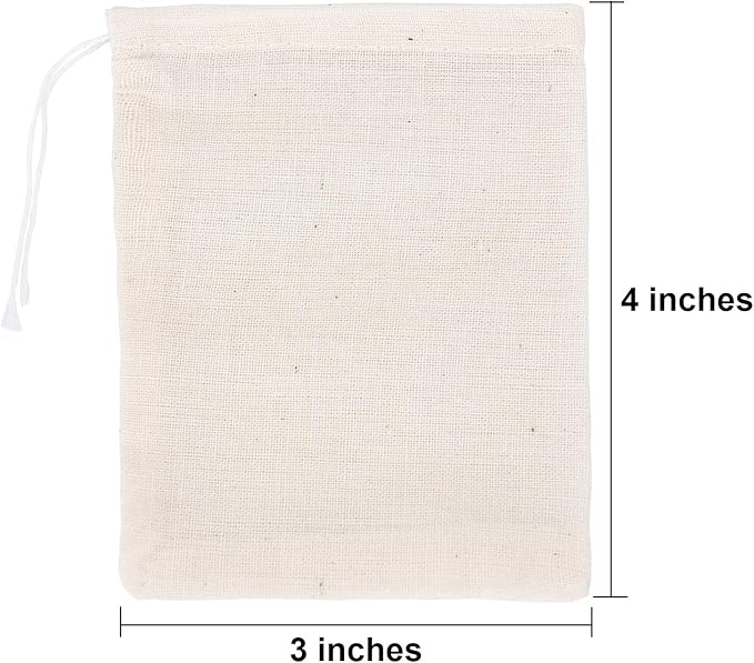 Tatuo 200 Pack Muslin Bags Burlap Drawstring sachet Bags Multipurpose Canvas - Image 2