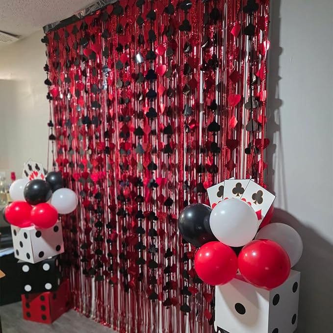 Foil Fringe Curtains Red Streamers Party Decorations - Image 5