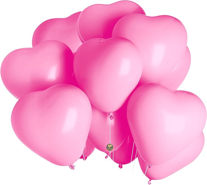 AFTERLOON® Biodegradable Balloons 24 pcs Pink 10 Inch Heart Shaped, Thickened - Image 2