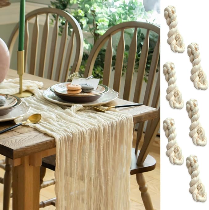 Ivory Cheesecloth Table Runner Set of 6 Runners 12 ft 142 in Long Each Cream by YourMagicMoment
