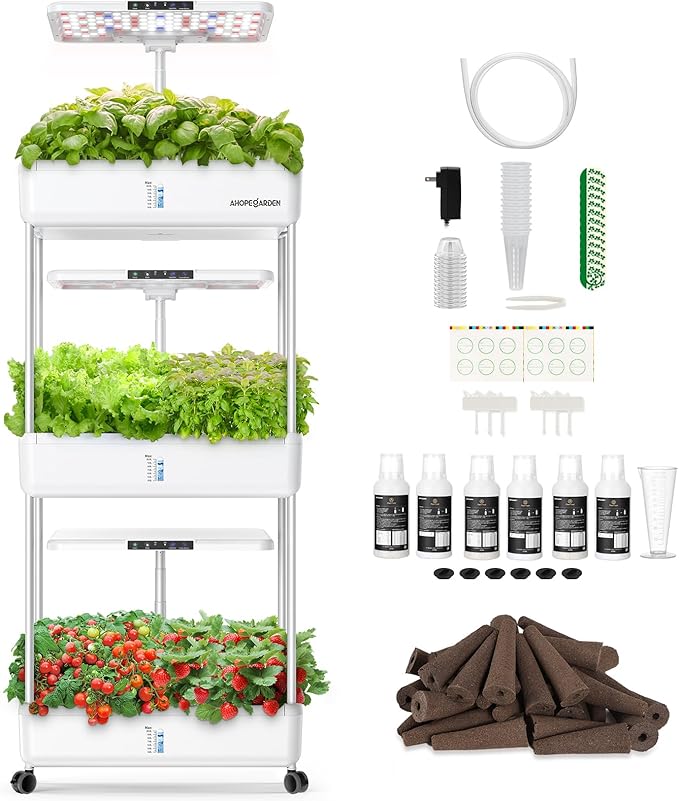 Ahopegarden Indoor Garden Hydroponics Growing System Kit: 66 Pods Plant Herb by Ahopegarden