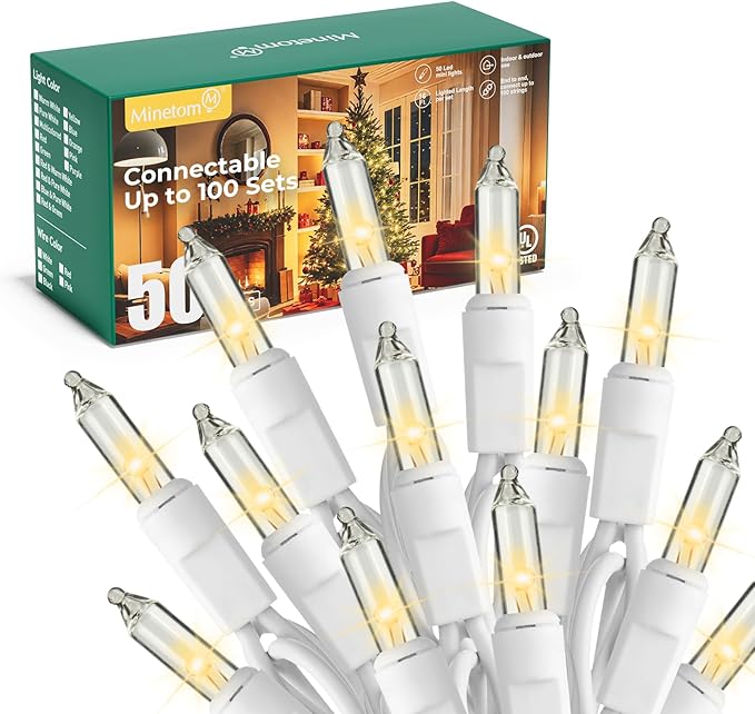 Minetom LED Clear Christmas String Lights, Christmas Decorations Indoor by Minetom