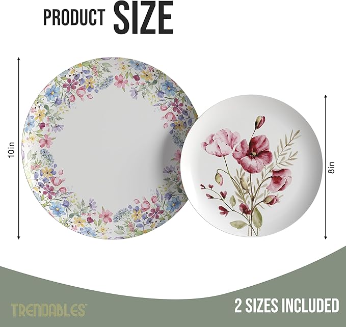 Trendables Heavy Duty Paper Plates Set - Image 2