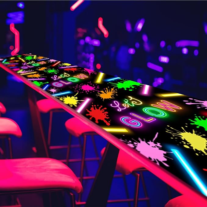 Haull 118 x 39 Inch Neon Light up Dance Floor Glow in The Dark Runner UV - Image 2