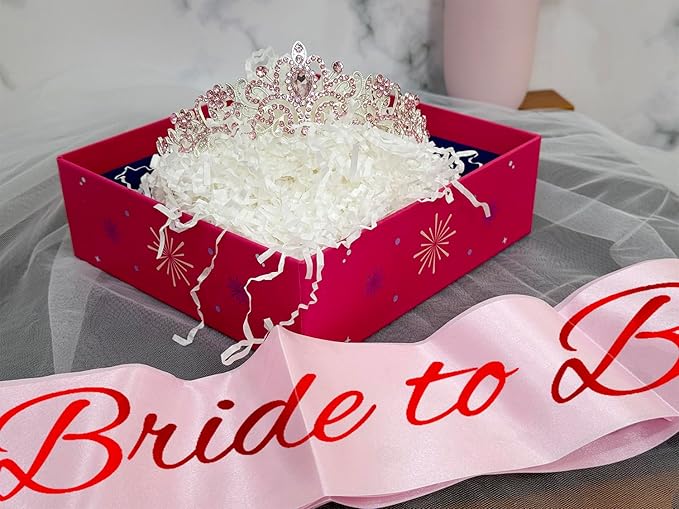 JETKONG 3 Pcs Bachelorette Party Decorations Bridal Shower Crown, Bride to Be - Image 3