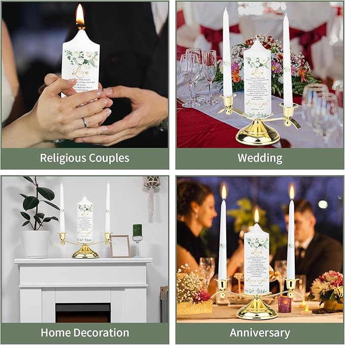 3 Unity Floral Candles for Wedding Ceremony Set - Image 7