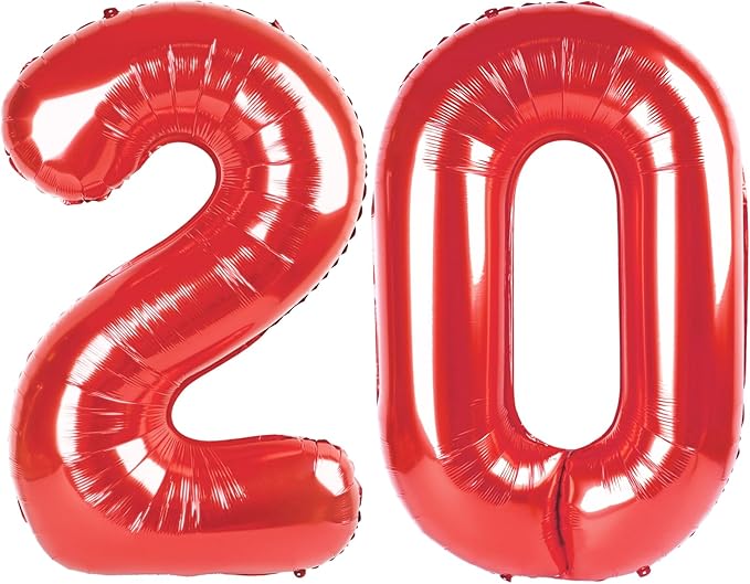 Red Number 20 Balloon by Upgesy