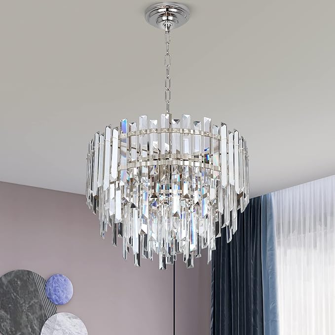 Chrome Crystal Chandelier Lighting 17.7'' - Image 2