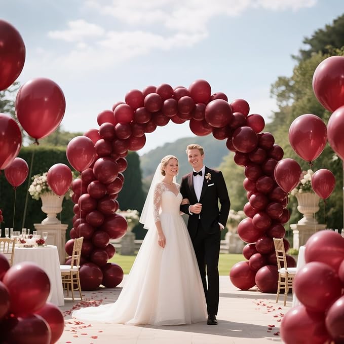 110pcs Burgundy Red Balloon 12 Inch, Burgundy Red Latex Balloons - Image 7