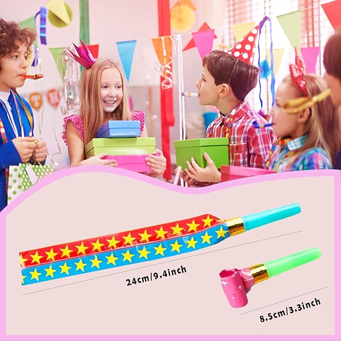 25 PCS Party Blower Blowouts Noisemakers Funny Blow Horns Colorful Birthday - Image 2
