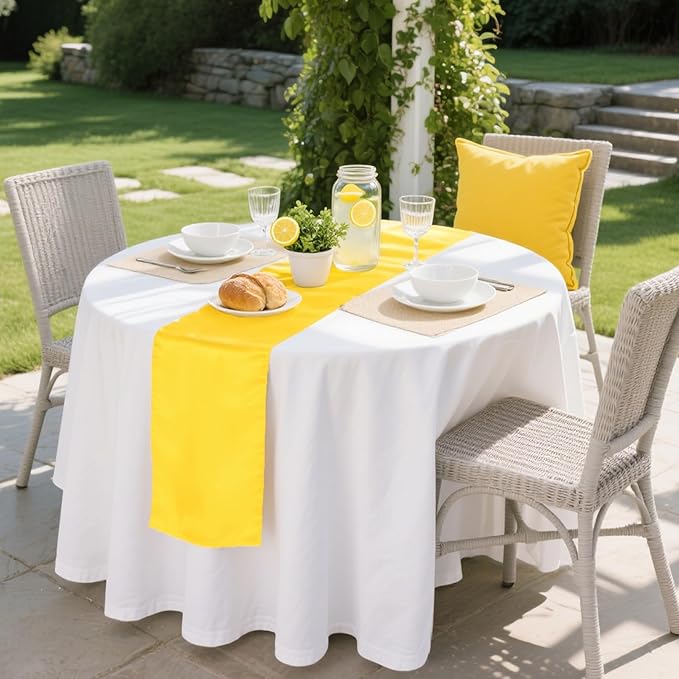10 Pack Satin Table Runner 12 x 108 Inch Long Yellow Silk Table Runner - Image 2