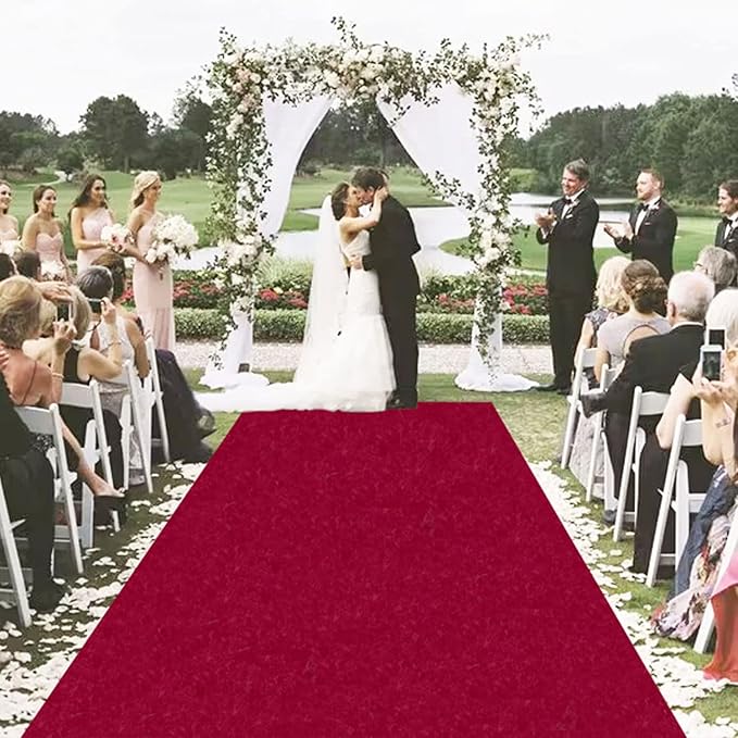 MODFUNS Aisle Runners for Weddings Burugndy Aisle Runner Rug 4FTx20FT Wedding by MODFUNS