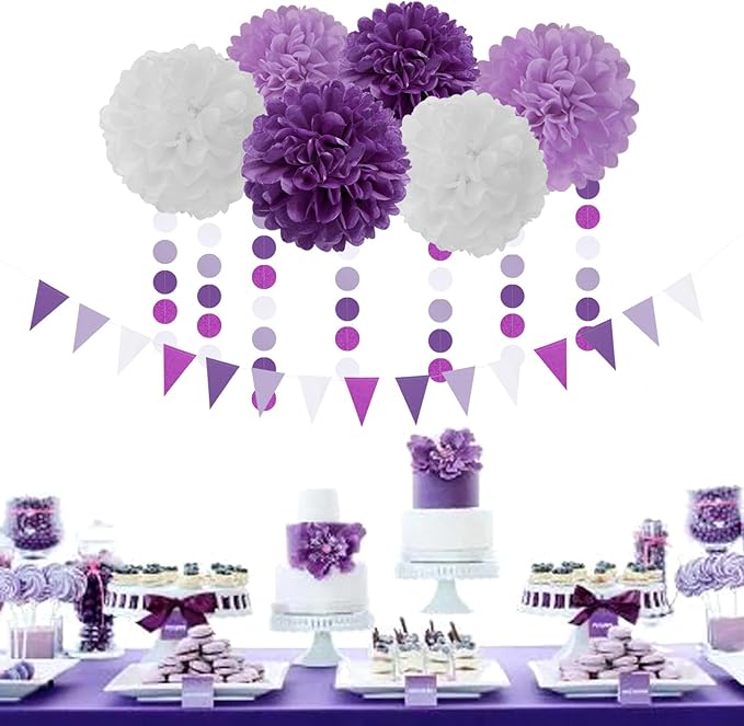 Purple White Lavender Party-Decorations Streamers - Image 4