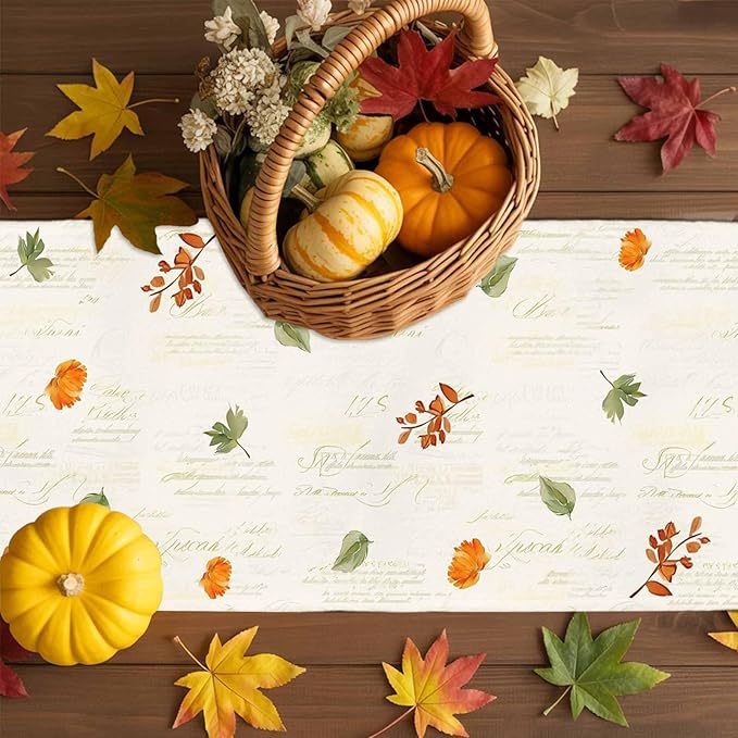 Fall Wildflowers Cotton Linen Table Runner - Image 9