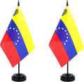 WXTWK 2 Pack Venezuela Flag Venezuela Deluxe Desk Flag Set by WXTWK