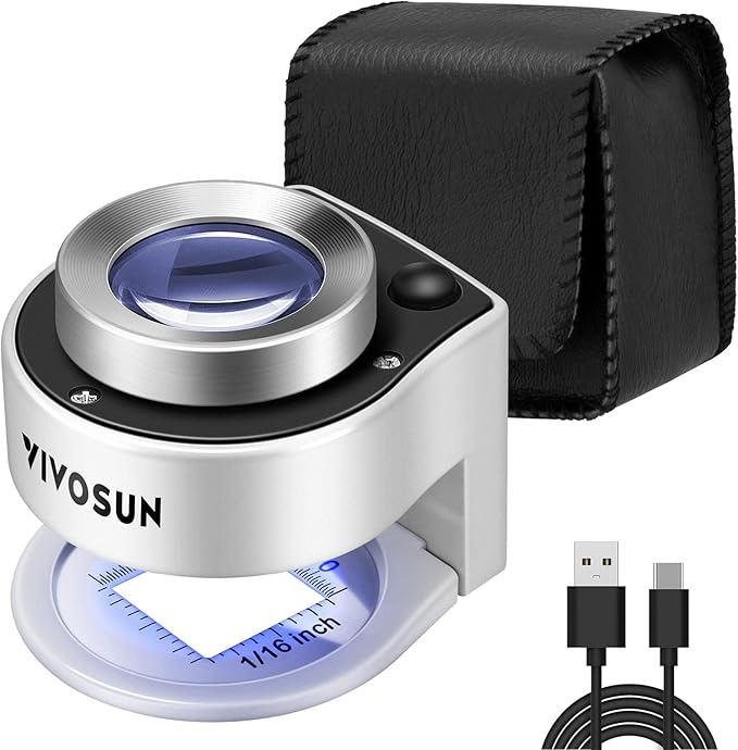 VIVOSUN 30X Rechargeable Loupe, Portable Mini Magnifier, Desktop Magnifying by VIVOSUN