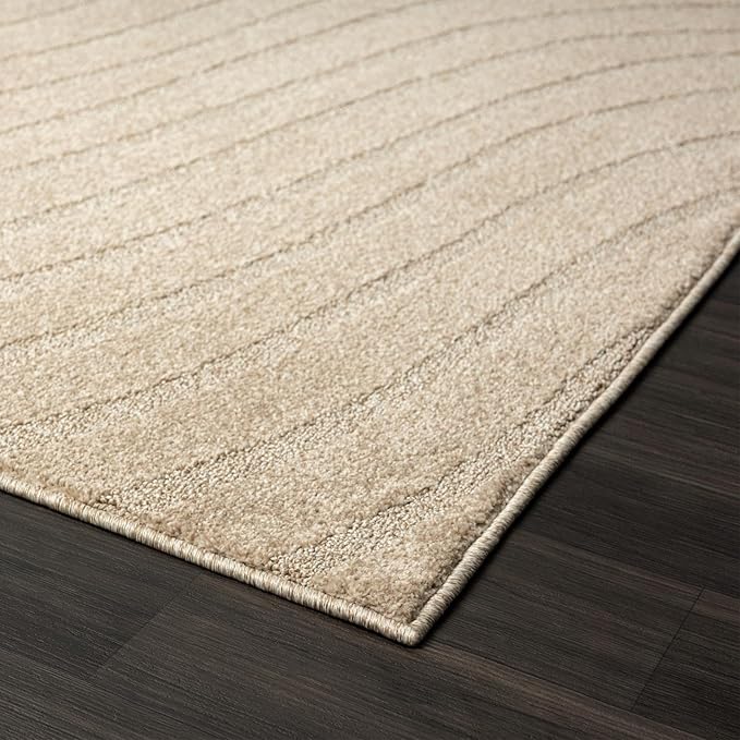 LUXE WEAVERS Modern Geometric Wave Beige 2x3 Area Rug - Image 6
