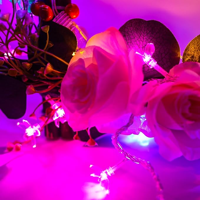 Hot Pink Aesthetic Flower Lights String Indoor Decorations, 33Ft 100 LED - Image 2