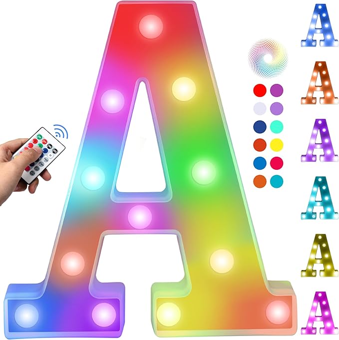 Foaky Upgraded Light Up Letters, Colorful Marquee Light Up Letter by Foaky