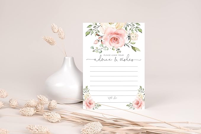 Your Main Event Prints Blush Floral Advice and Wishes Cards - Image 6