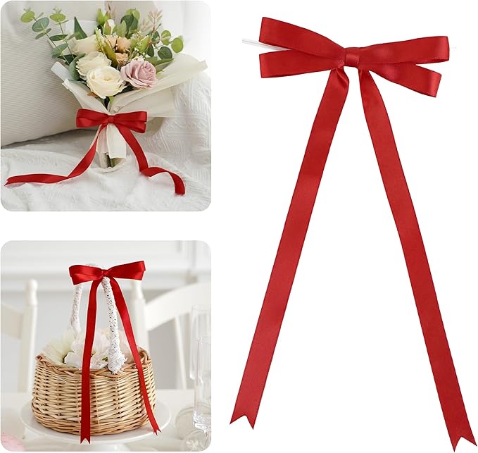 AIMUDI Red Bow 5 × 10" Satin Bow by AIMUDI