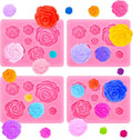 4 Pcs Rose Flower Silicone Molds, Fondant Cake Flower Mold Silicone Polymer by Roxjaejae