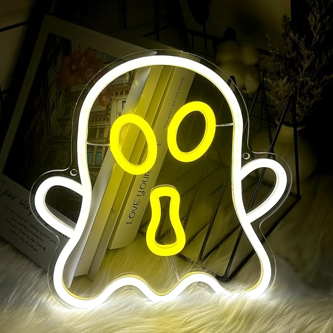 Halloween White Ghost Neon Sign Halloween, USB Halloween Neon LED Light - Image 7