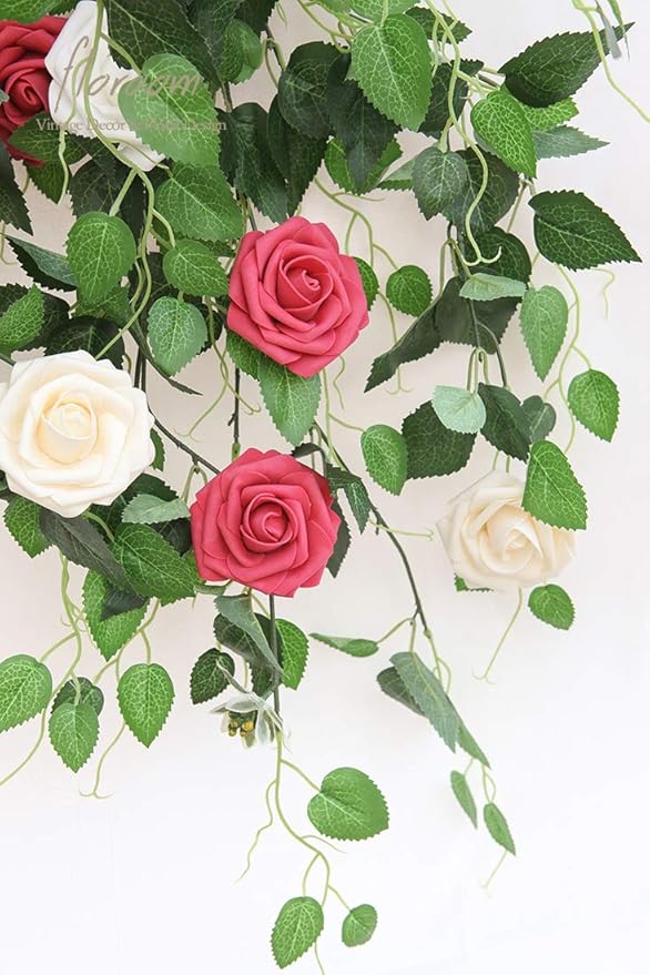 Floroom Artificial Flowers 25pcs Real Looking Champagne Foam Fake Roses - Image 6