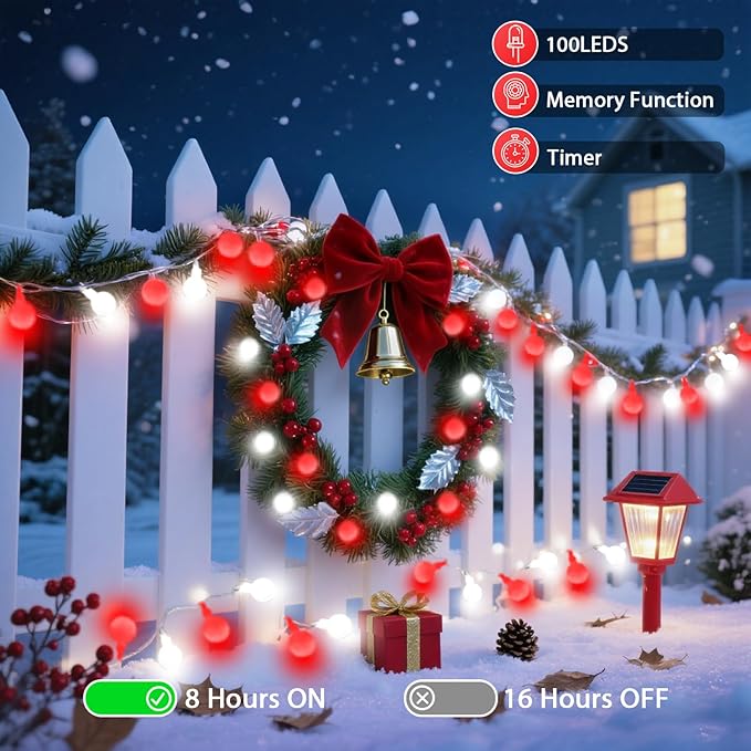43FT 100LED Connectable Christmas String Lights Indoor Outdoor - Image 7