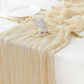 Sioloc 1 Pack Beige Cheesecloth Table Runner Fall Autumn Decor by HEALTHYCOMFORTLIFE
