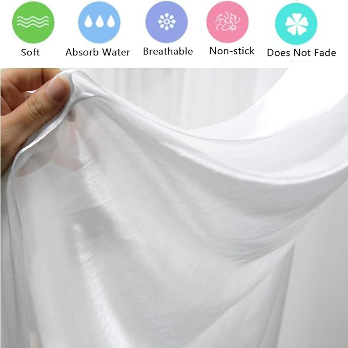MYOYAY Luxury Ice Silk Backdrop Curtains 10x10ft Wedding Stage Backdrop Drapes - Image 5